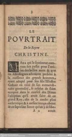 Le Pourtrait De la Reyne Christine