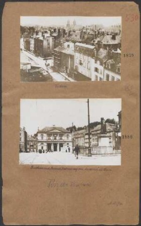 Stadthaus und Turenne-Denkmal auf dem Marktplatz in Sedan