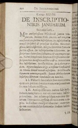 Caput XXVIII. De Inscriptionibus Januarum.