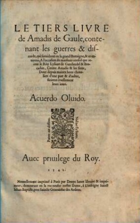 Amadis de Gaule, 3