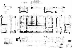 Willsbach: Empfangsgebäude Verwaltungsgebäude Fundament-Plan (Riß,Schnitte),Treppe