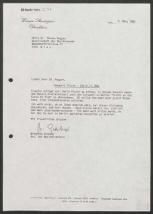 Brief an Thomas Angyan an Gesellschaft der Musikfreunde (Wien), 03.03.1990