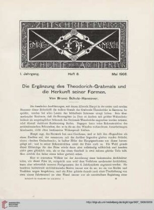 1: Die Ergänzung des Theodorich-Grabmals und die Herkunft seiner Formen