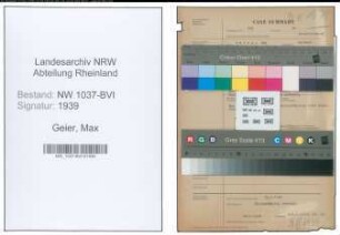 Entnazifizierung Max Geier , geb. 11.07.1898 (Stadtsekretaer)