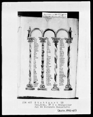 Evangeliar — ---, Folio 6versoKanontafel