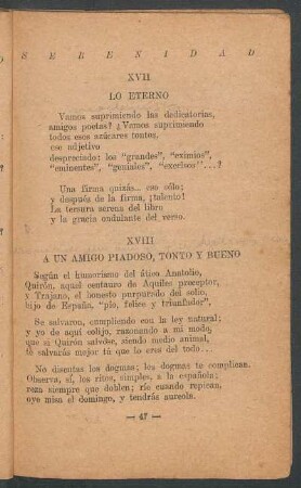 XVII - Lo eterno