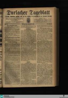 Durlacher Tagblatt : Heimatblatt für die Stadt und den früheren Amtsbezirk Durlach; Pfinztäler Bote für Grötzingen, Berghausen, Söllingen, Wöschbach u. Kleinsteinbach