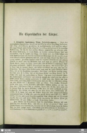 Die Eigenschaften der Körper.