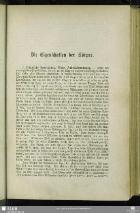 Die Eigenschaften der Körper.