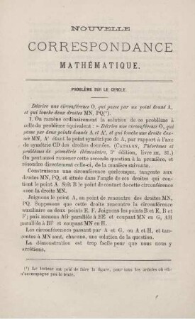 Problème sur le cercle.