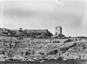 Im Amphitheater von Syrakus : Blick auf das Amphitheater