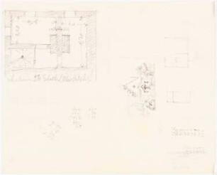 Schloss in Riede: Grundriss: Anbau 2.OG über der Küche, Taubenhaus und der Brunnen des Vorwerks , im Hintergrund das Pächterhaus, erbaut 1682