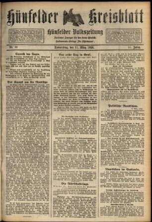 Ausgabe vom Donnerstag, den 11. März 1926.