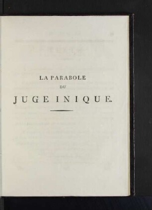 La Parabole Du Juge Inique.