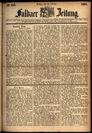 Ausgabe vom Freitag, den 26. Oktober 1883.