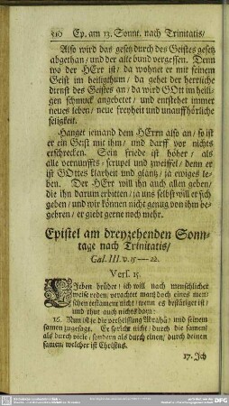 Epistel am dreyzehenden Sonntage nach Trinitatis