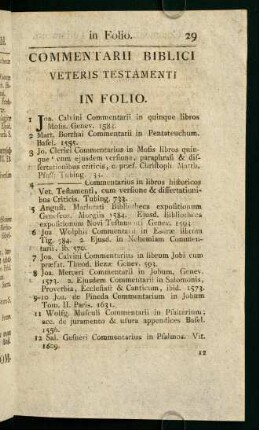 IV.Commenatrii Biblici Veteris Testamenti.