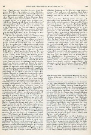 940-941 [Rezension] Reitz, Rüdiger, Paul Tillich and New Harmony