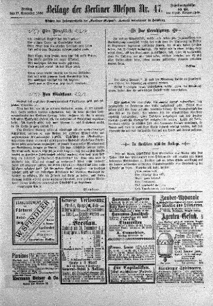 Beilage der Berliner Wespen Nr. 47