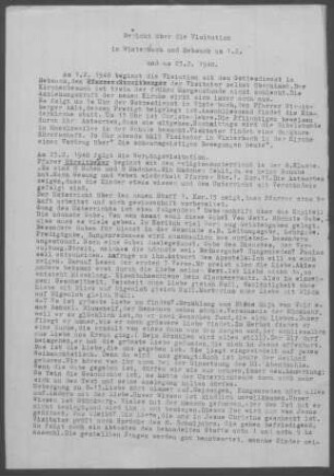 Winterbach mit Hebsack und Rohrbronn: Visitationsbericht mit Pfarrbericht 1948