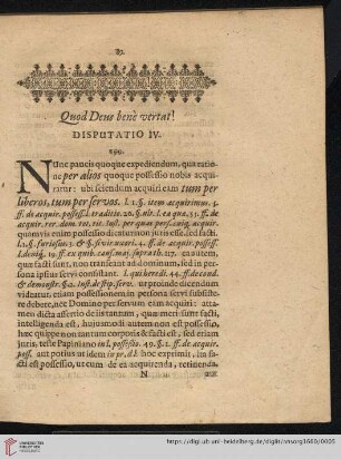 Quod Deus benè vertat! Disputatio IV. (149. - 203)