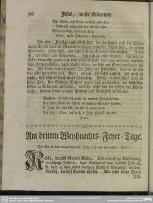 Am dritten Weyhnachts-Feyer-Tage