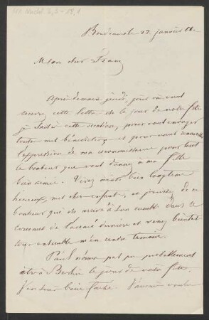 Brief an Franz von Mendelssohn : 23.01.1866
