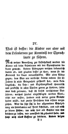 Was ist besser: die Kinder vor oder mit dem Lesenlernen zur Kenntnis der Sprachlaute zu führen