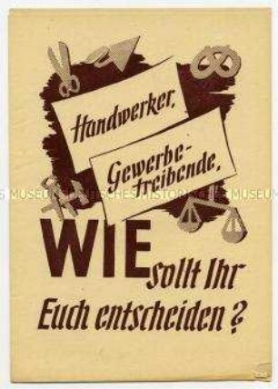 Wahlbroschüre der SED zur Nachkriegsentwicklung des Handwerks