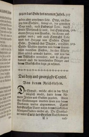 307, Das XXIII. Capitel. Von denen Reichslehen.