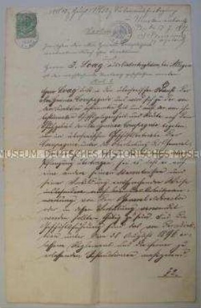 Arbeitsvertrag der Neuguinea-Kompagnie für Josef Loag; Berlin, 9. Juli 1897