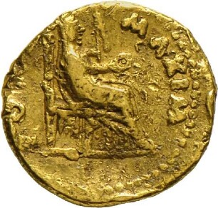Aureus des Kaisers Vitellius mit Darstellung der Vesta