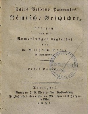 Caius Velleius Paterculus Römische Geschichte, 1