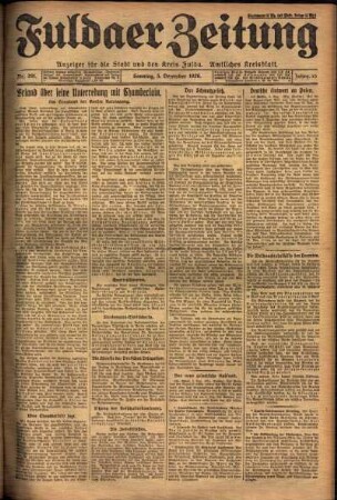 Erste Ausgabe vom Sonntag, den 05. Dezember 1926.