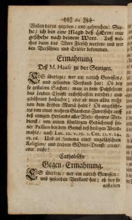 60-70, Ermahnung; ...