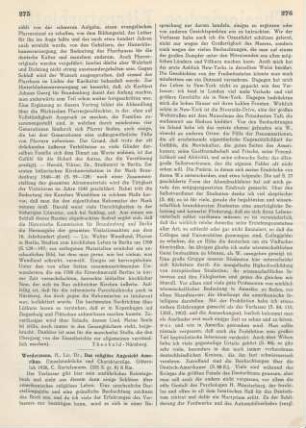 275-278 [Rezension] Werdermann, Hermann, Das religiöse Angesicht Amerikas