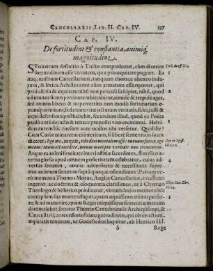 Cap. IV. De fortitudine & constantia, animiq magnitudine.