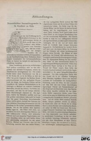 Neuentdecktes Sassanidengewebe in St. Kunibert zu Köln
