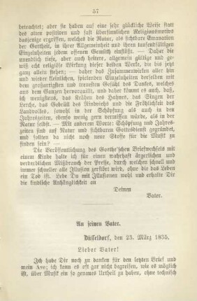 An seinen Vater. Düsseldorf, den 23. März 1835
