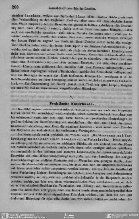 V. Praktische Naturkunde.
