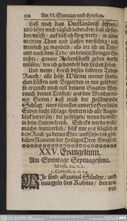 XXV. Evangelium. Am Sonntage Septuagesima