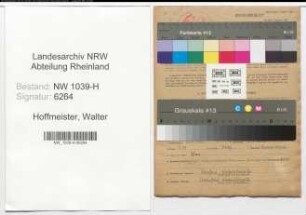Entnazifizierung Walter Hoffmeister , geb. 05.09.1911 (Melker)