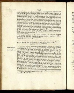 Sur le calcul des variations, relativement aux intégrales multiples;