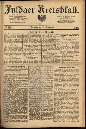 Ausgabe vom Dienstag, den 24. November 1896.