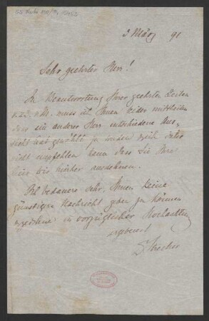 Brief an Hermann Genss : 03.03.1891