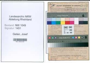 Entnazifizierung Josef Geilen , geb. 07.04.1904 (Baecker)