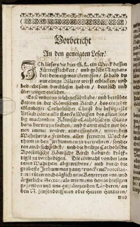 Vorbericht An den geneigten Leser.