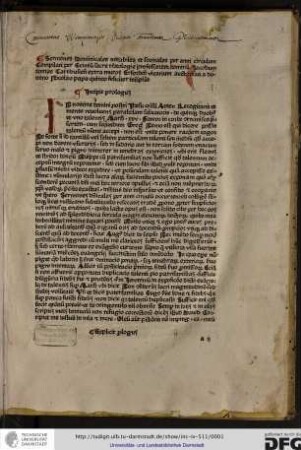 Incipit prologus.