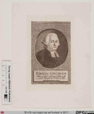 Bildnis Johann Jacob Griesbach