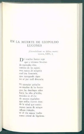 En la muerte de Leopoldo Lugones